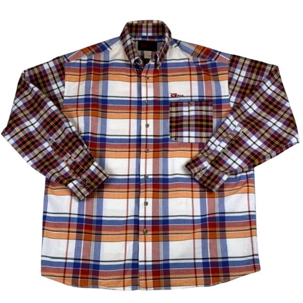 Mo Betta Mens XL Vintage Plaid Western Button Down Shirt Multi Color Long Sleeve